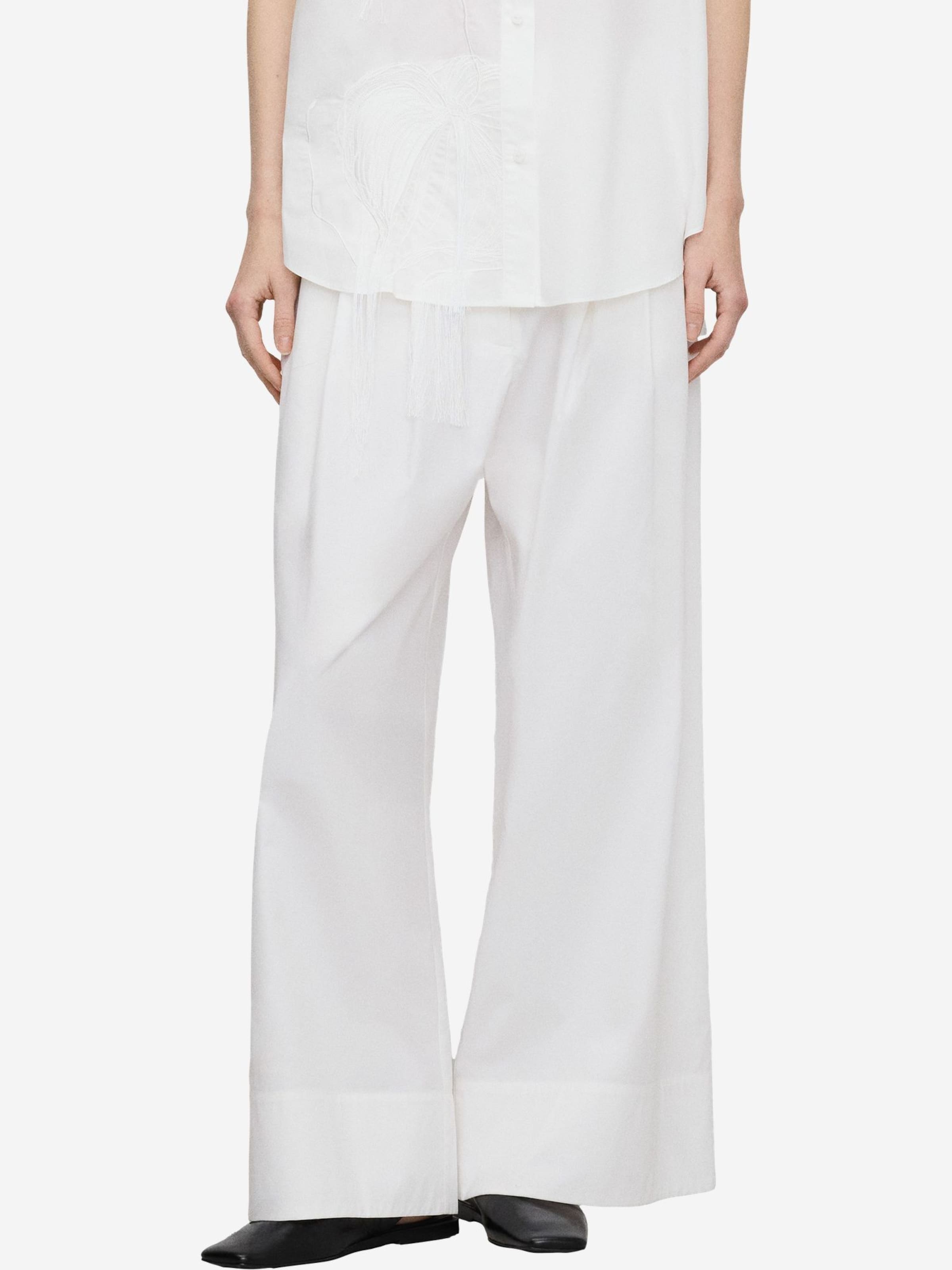 Adolfo Dominguez - Regular Calças com vincos em branco: frente