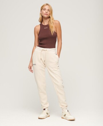 Superdry Tapered Pants 'Essential' in Beige