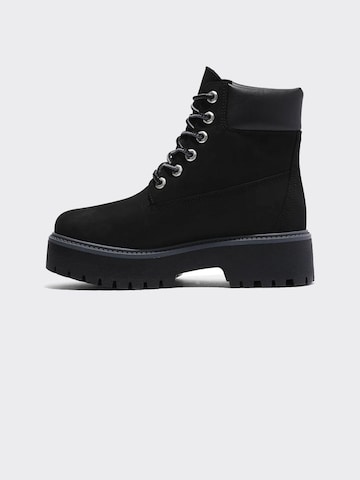 TIMBERLAND Veterlaarzen 'TB0A5SAHW021 STONE STREET MID LACE UP BOOT BLACK FULL GRAIN' in Zwart: voorkant