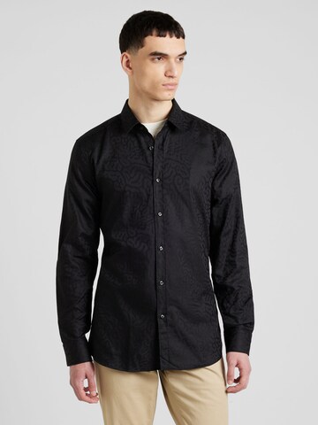 HUGO Regular fit Skjorta 'Elisha02' i svart: framsida