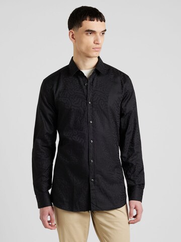 Coupe regular Chemise 'Elisha02' HUGO en noir : devant