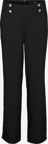 VERO MODA Regular Pleat-Front Pants 'CELINA' in Black: front