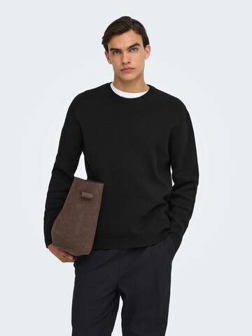 Only & Sons Sweater 'ONSTING' in Black: front