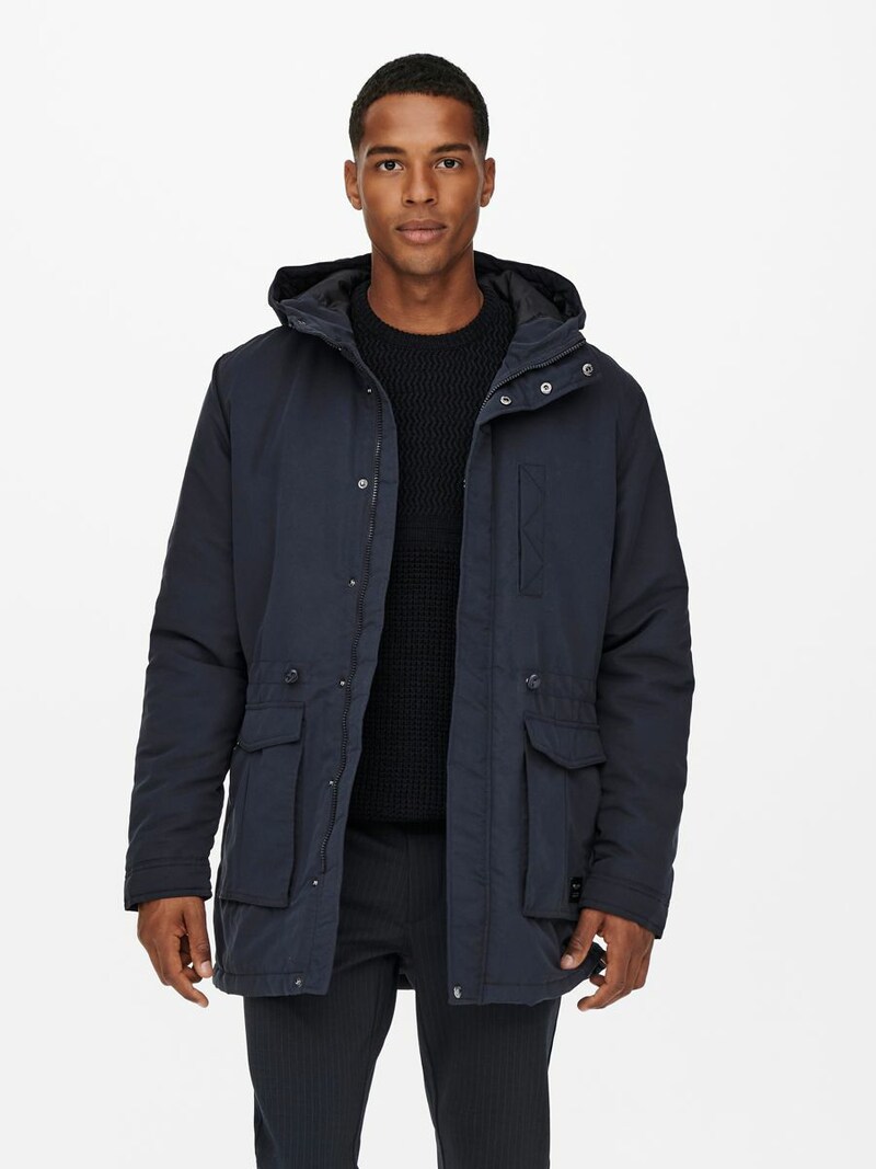 Men Clothing Only & Sons Parkas Marine Blue