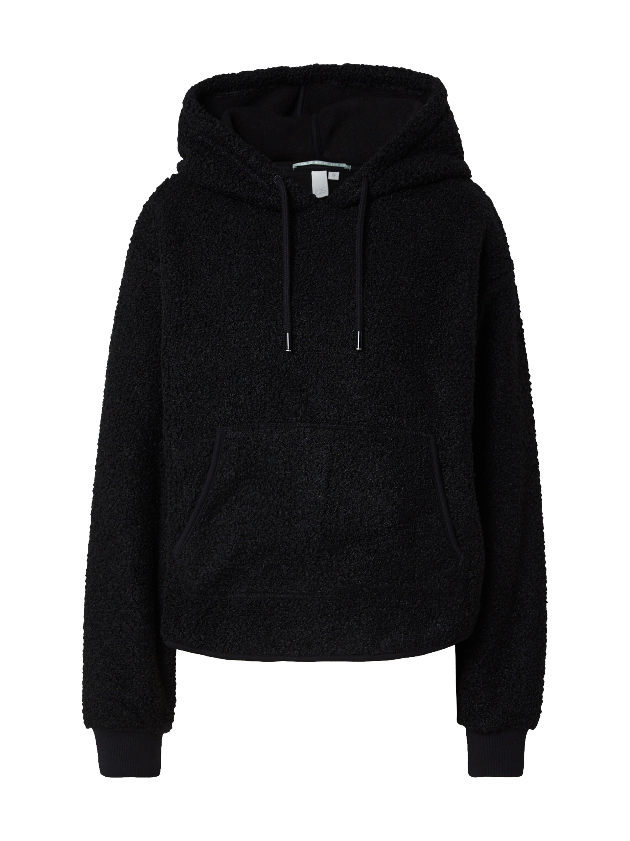 QS Sweatshirt in Zwart: voorkant