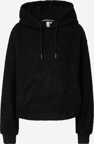 Sweat-shirt QS en noir : devant