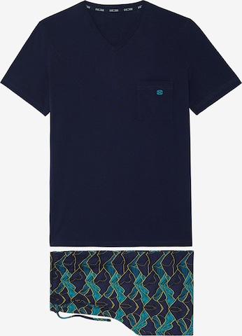 HOM Pyjama kort ' Lino ' in Blauw: voorkant
