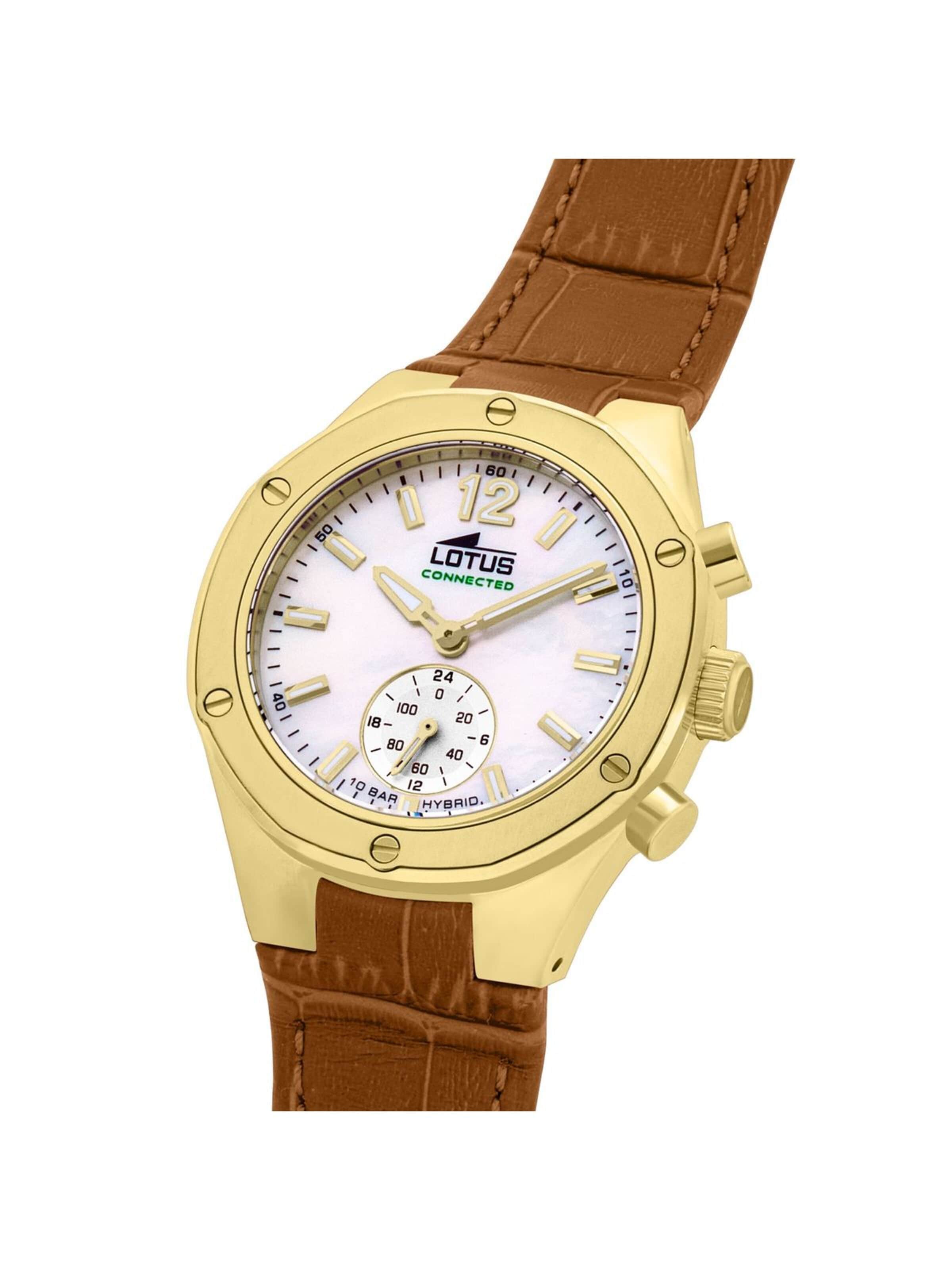 Lotus Analoog horloge in Bruin