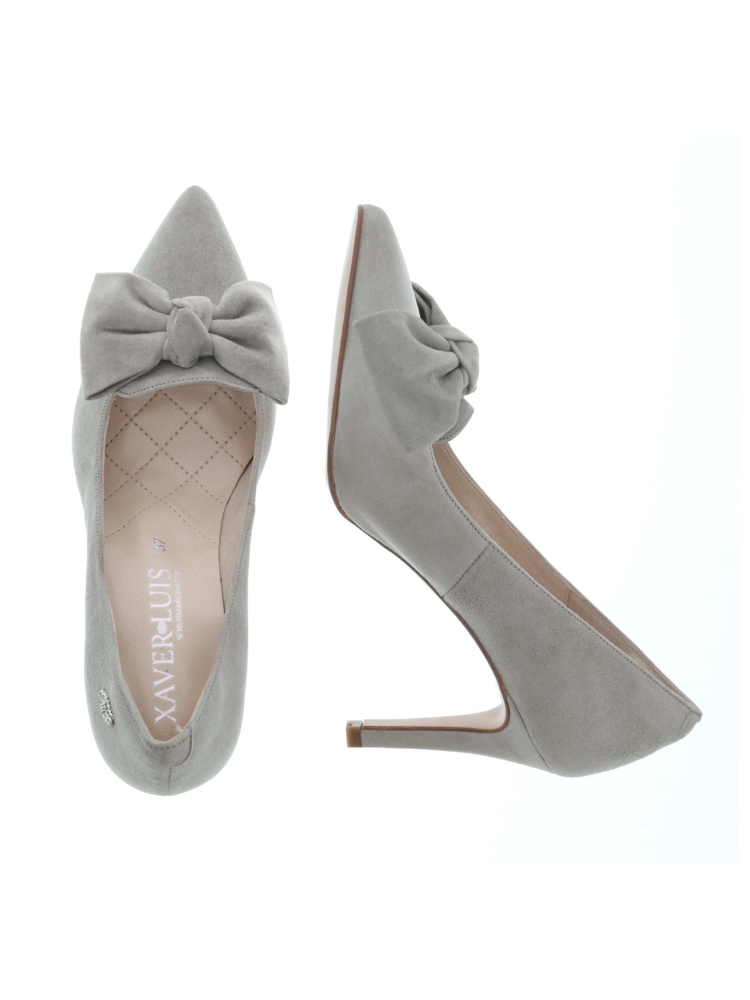 XAVER LUIS Schuhmanufaktur Pumps 'JULE - Spitze Pumps mit großer Schleife'‌‌‌‌‌ in Grau
