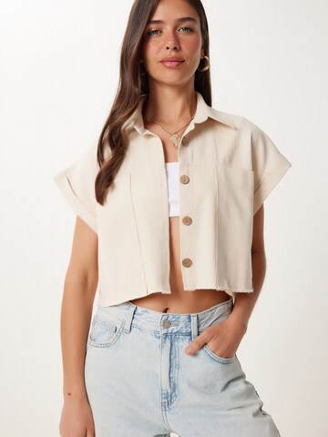 Camicia da donna di Happiness İstanbul in beige: frontale