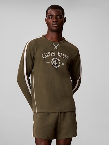Calvin Klein Regular Broek in Groen: voorkant