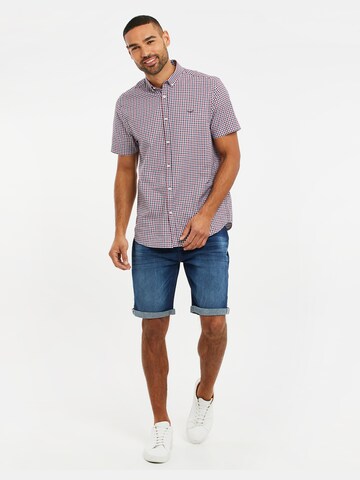 Threadbare Regular fit Button Up Shirt 'Marcello' in Red