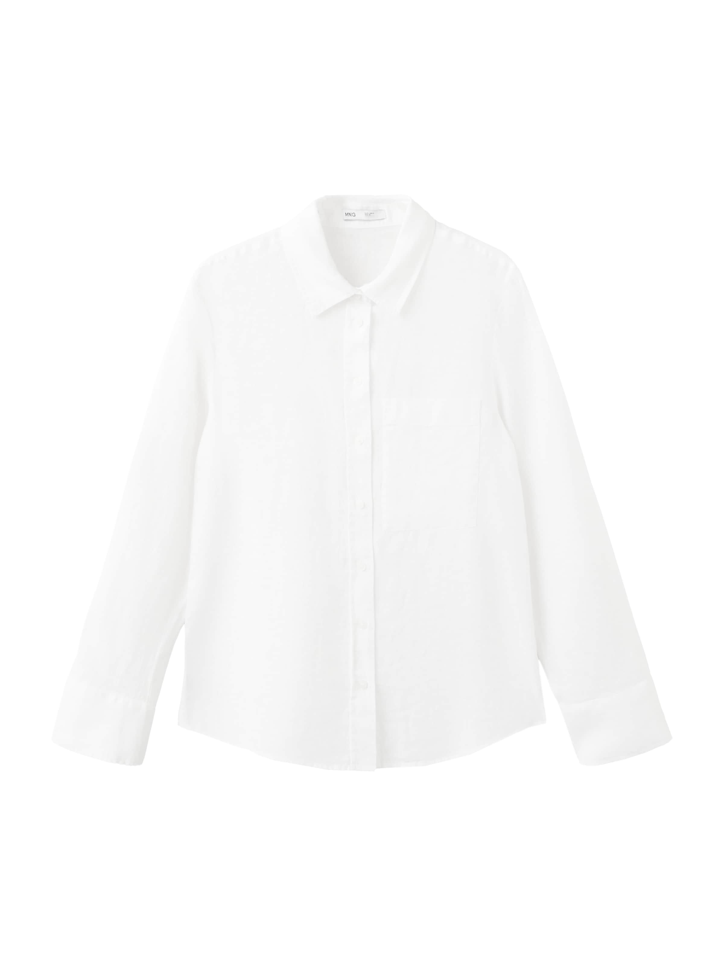 Camicia da donna 'LINO' di MANGO in bianco: frontale