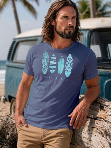 Neverless Shirt 'Long Beach' in Blue