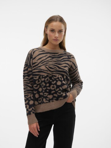 VERO MODA Sweater 'LEON' in Brown: front