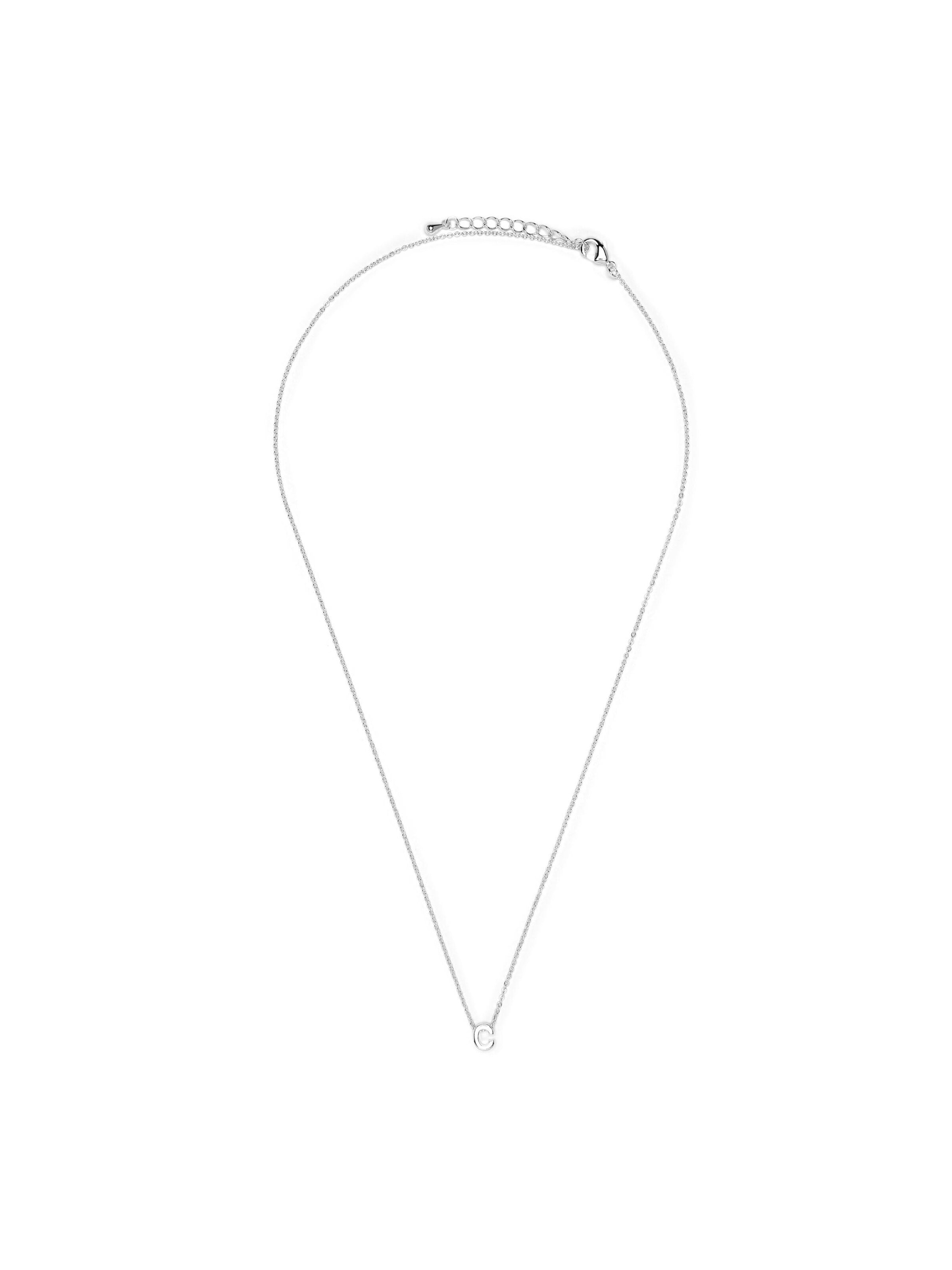 Luxenter Necklace 'Alphabet C' in Silver: front
