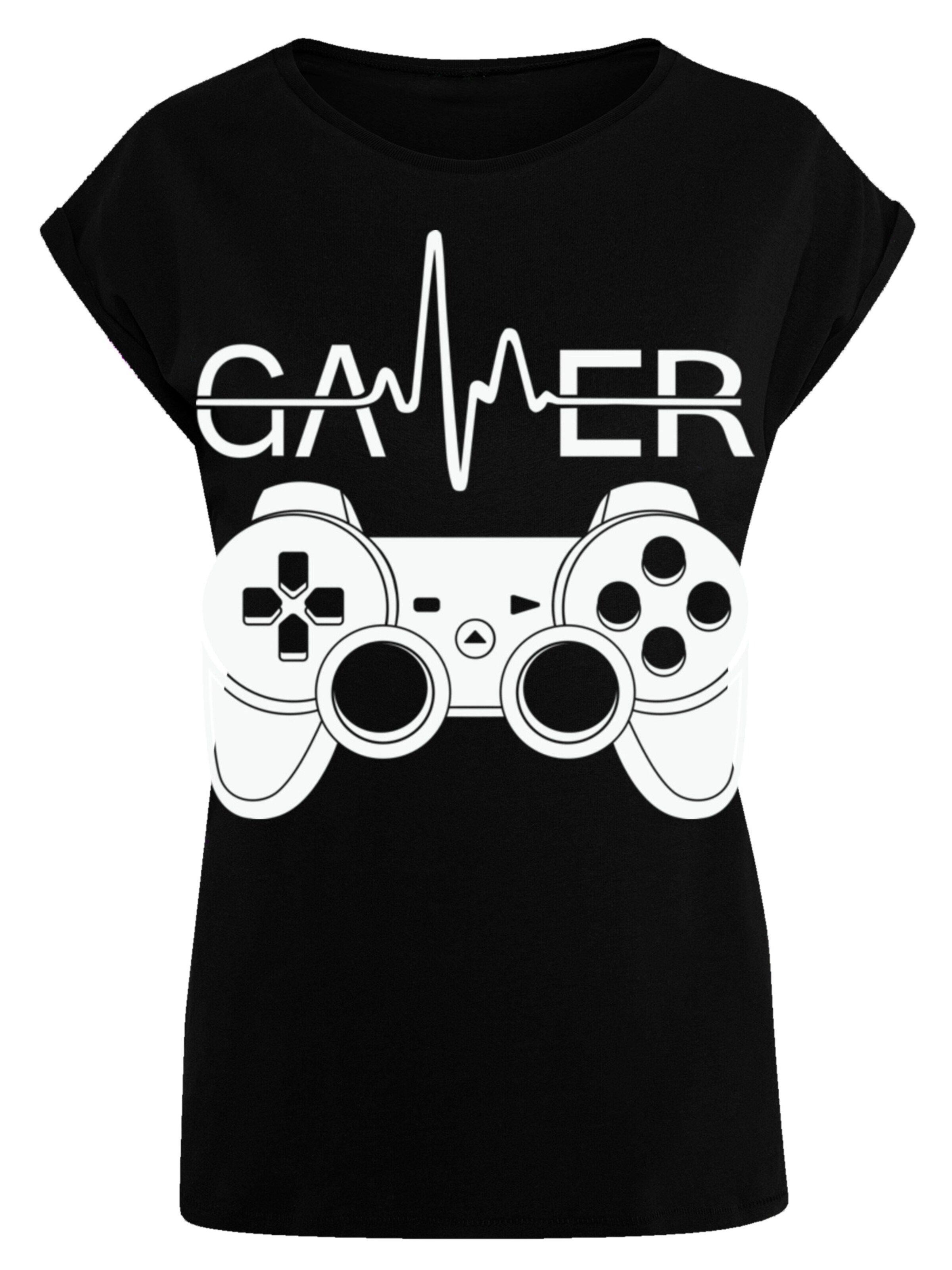 F4NT4STIC Shirt 'Gamer Heartbeat' in Black: front