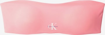 Bandeau Hauts de bikini Calvin Klein Swimwear en rose : devant