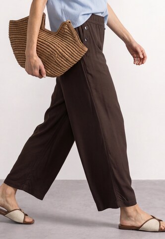 STREET ONE Wide leg Pants 'Emee' in Brown