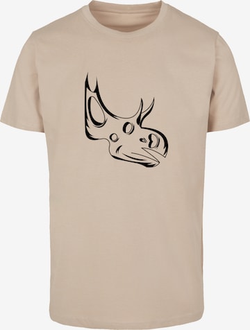 F4NT4STIC Shirt 'Dinosaurier Sinoceratops Skull' in Beige: voorkant