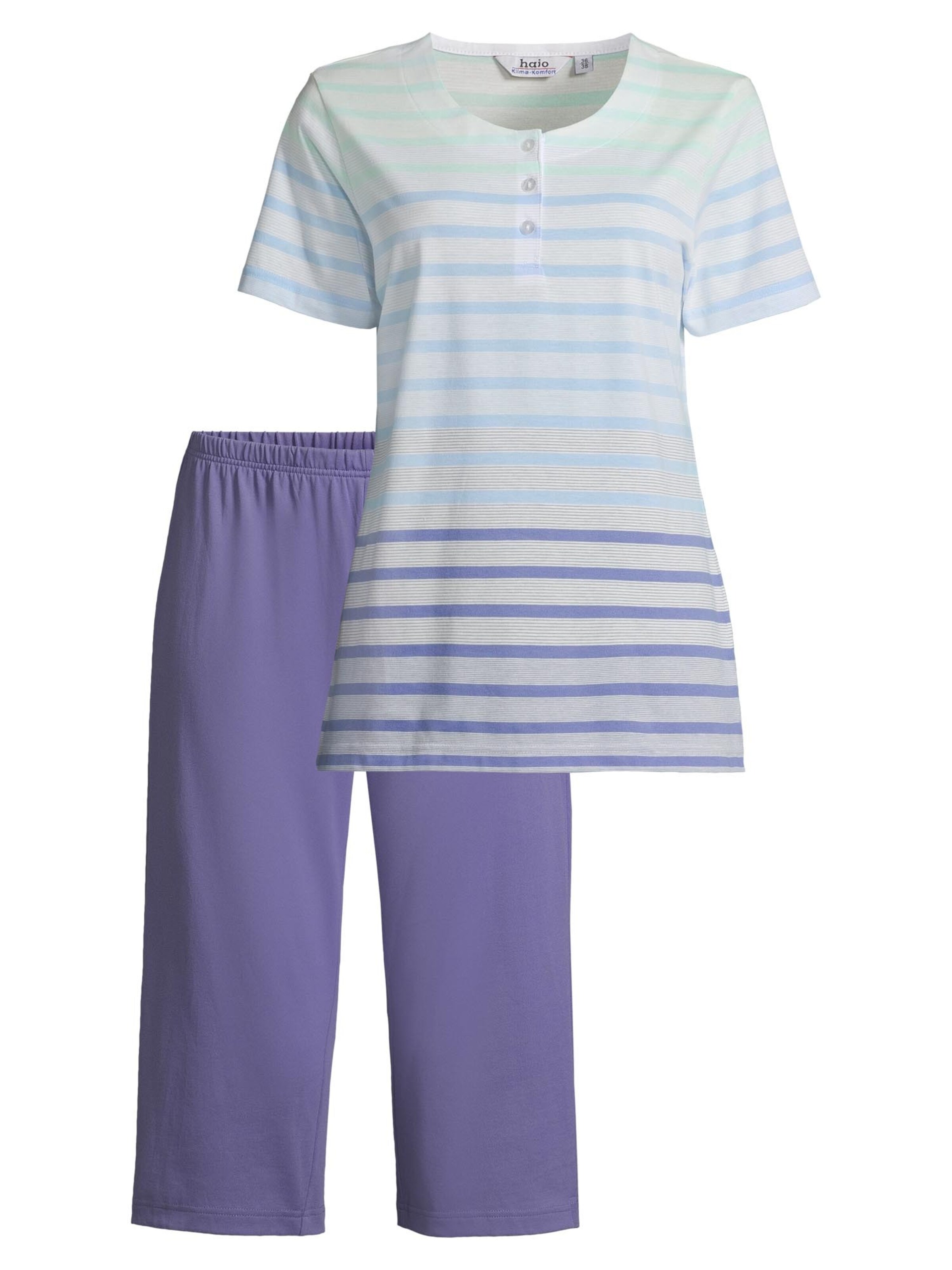 HAJO Pyjama 'Klima Komfort' in Blau: Vorderseite
