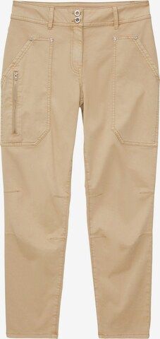 Coupe slim Pantalon TOM TAILOR en beige : devant