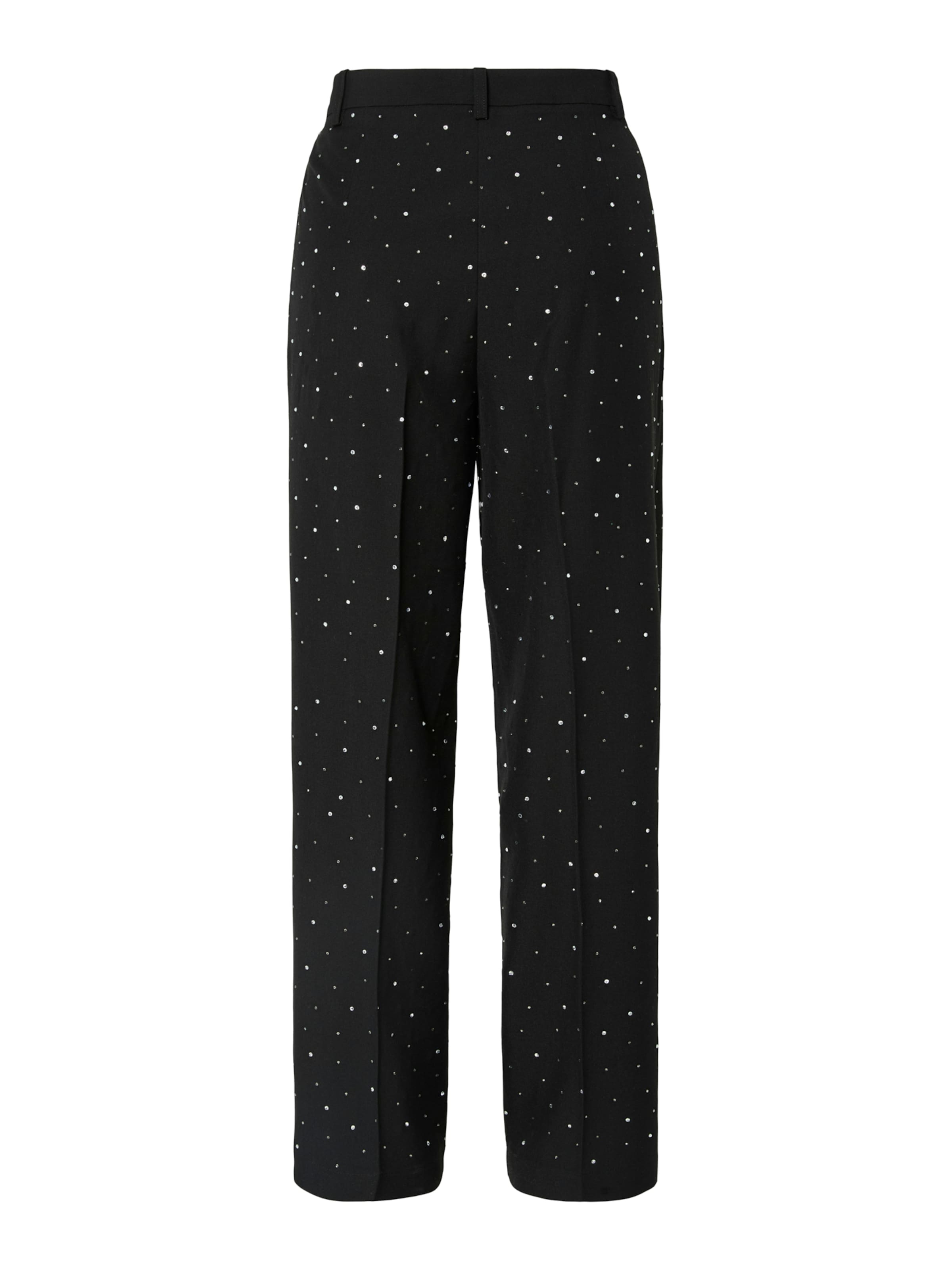 PIECES Szabványos Élére vasalt nadrágok - fekete