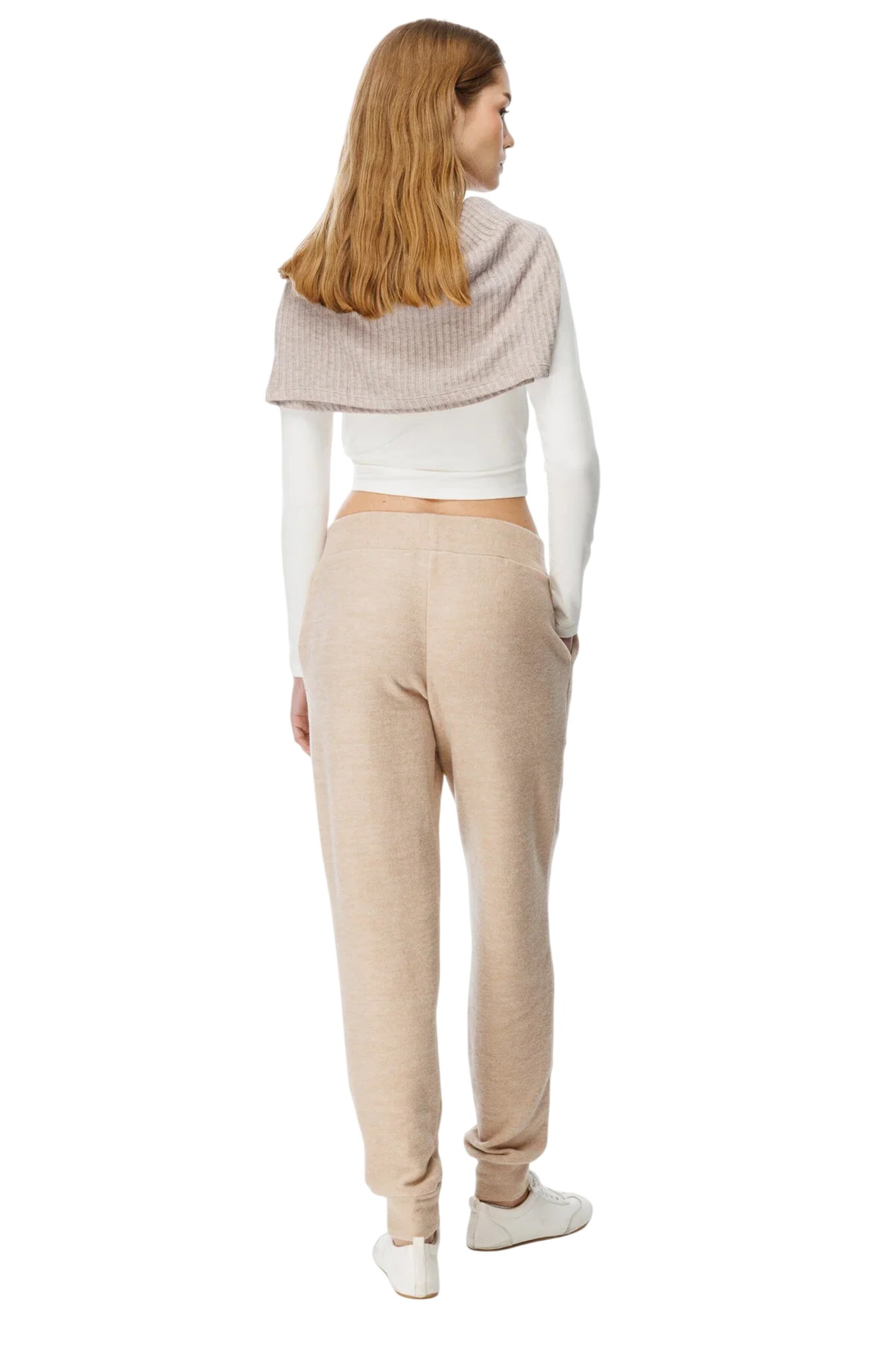Alexa Dash Regular Workout Pants in Beige