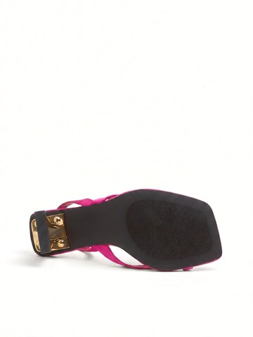 Sandalo con cinturino 'MERCANTILE FUCHSIA NEOPRENE GOLD' di Jeffrey Campbell in rosa