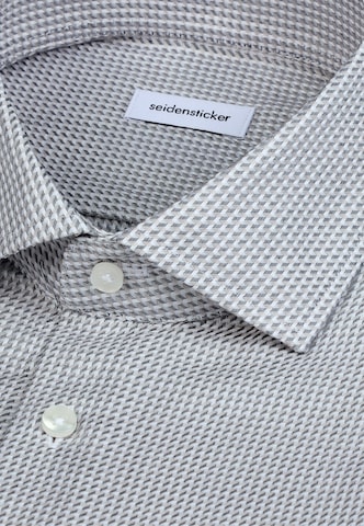 Coupe slim Chemise business 'Schwarze Rose' SEIDENSTICKER en beige