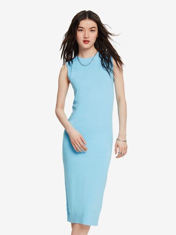 ESPRIT Knitted dress in Blue: front