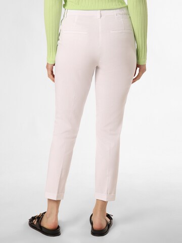Cambio Slim fit Pleat-Front Pants 'Stella' in White