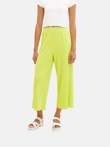 Wide Leg Pantalon TOM TAILOR DENIM en vert : devant