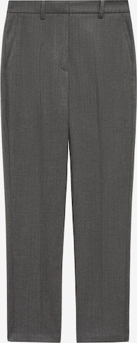 Pantaloni cu dungă de la MANGO pe gri: față