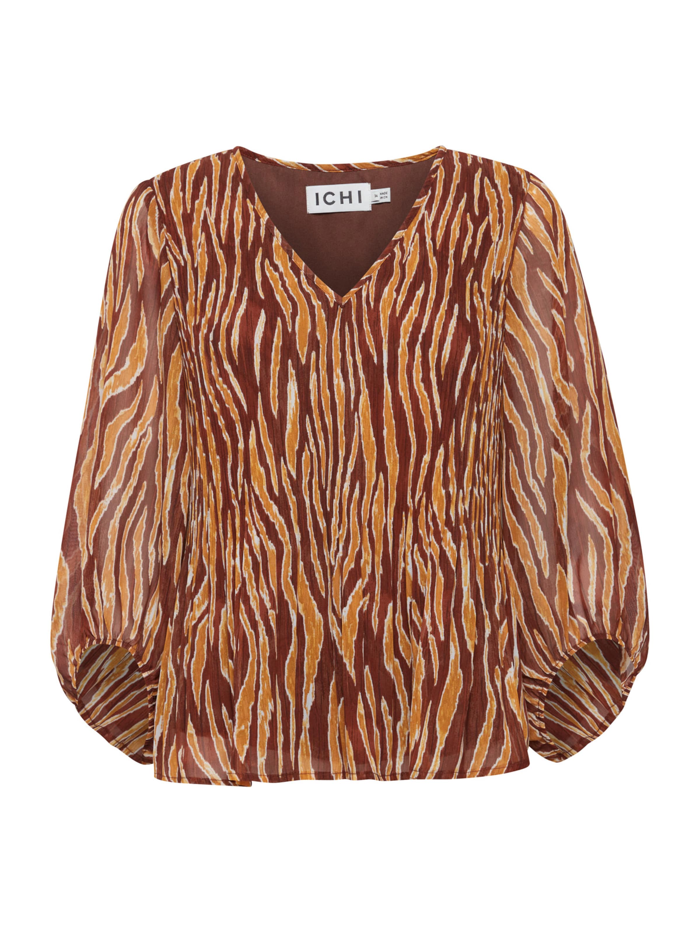 ICHI - Blusa 'ILLY' en marrón: frente