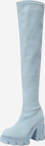 BRONX Over the Knee Boots in Blue: front