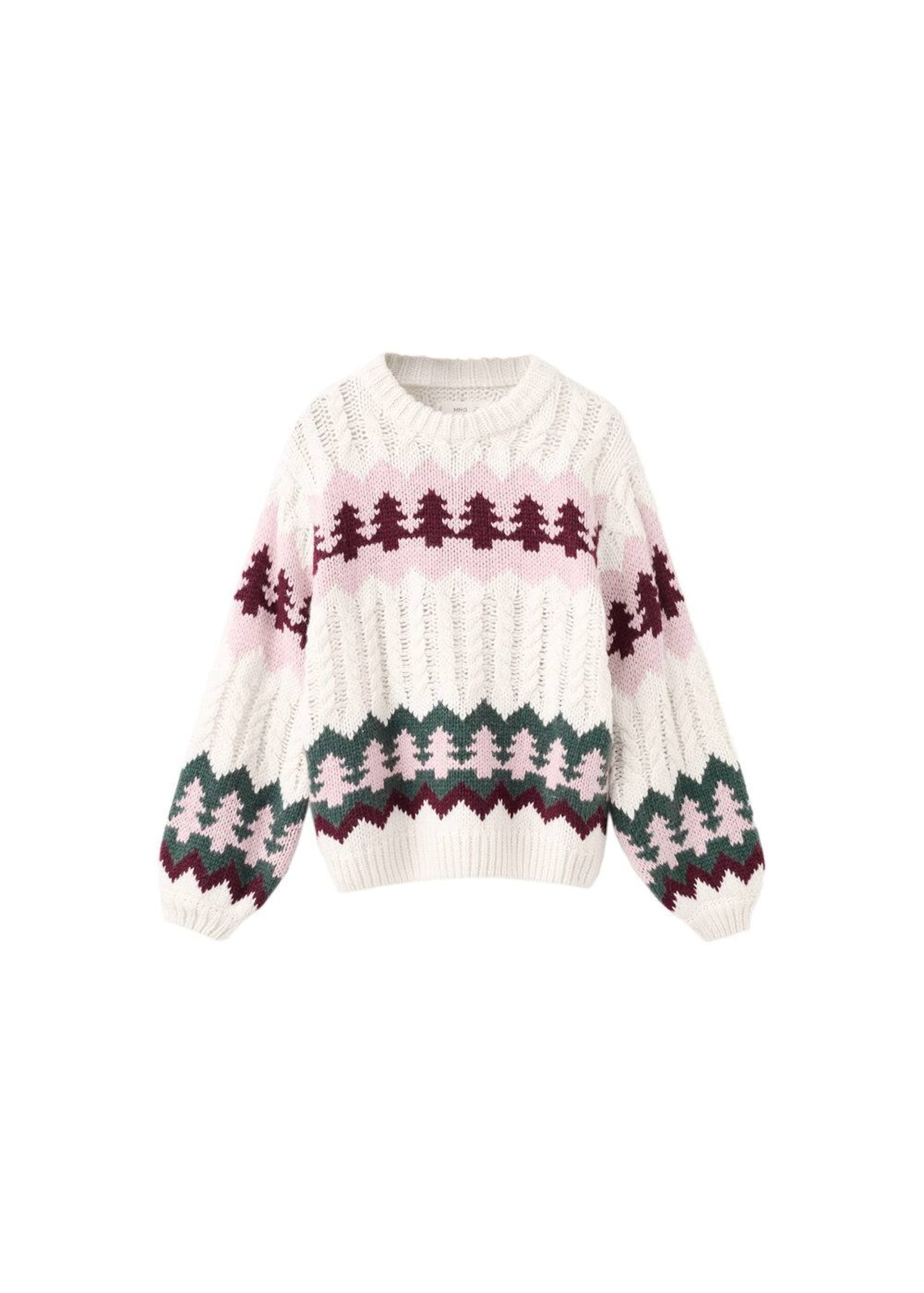 MANGO KIDS Sweater 'Tree' in Beige: front