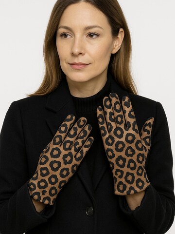 COLLEZIONE ALESSANDRO Full Finger Gloves 'Leo' in Brown