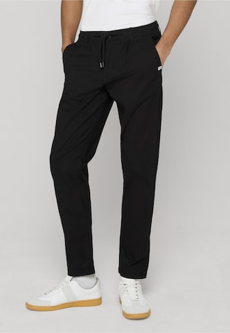 INDICODE JEANS Tapered Bandplooibroek 'Rosewood' in Zwart: voorkant