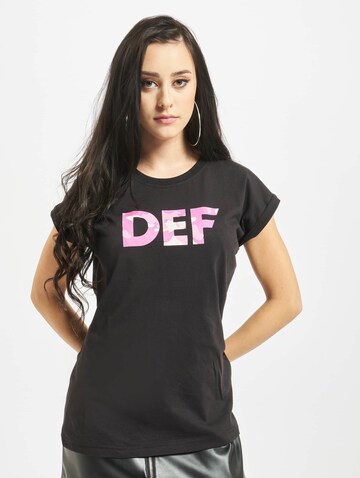 T-shirt DEF en noir : devant