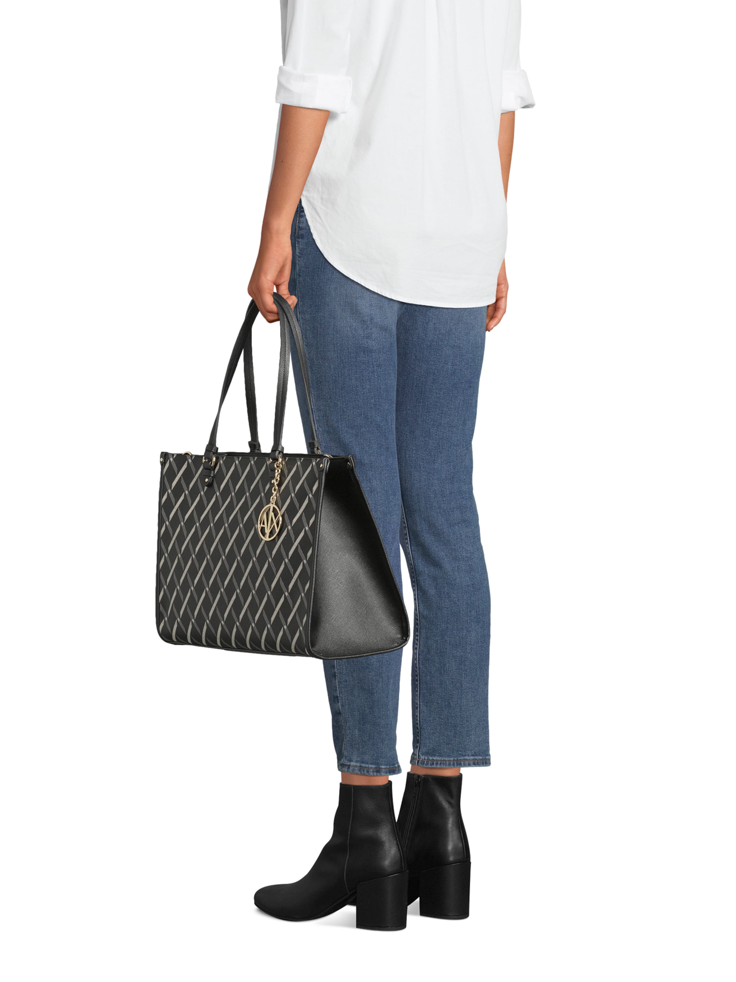 Sacs à main 'GYNGER' ARMANI EXCHANGE en noir : devant