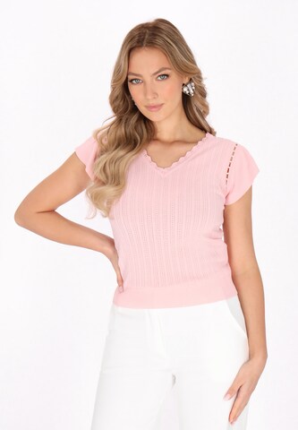 faina Top in Roze: voorkant