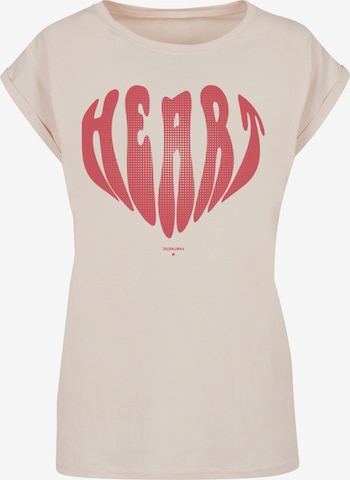 T-shirt 'Valentinstag Herz ' F4NT4STIC en beige : devant