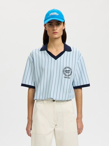 Casquette SELECTED en bleu : devant