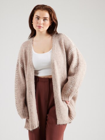 ONLY Carmakoma Knit cardigan 'CARZOLINA' in Grey: front