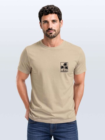 Neverless Shirt 'Logo Palmen' in Beige: front