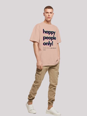 T-Shirt 'Happy people only New York' F4NT4STIC en beige