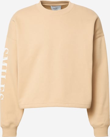 Smiles Sweatshirt 'Tia' - (GOTS) in Beige: predná strana