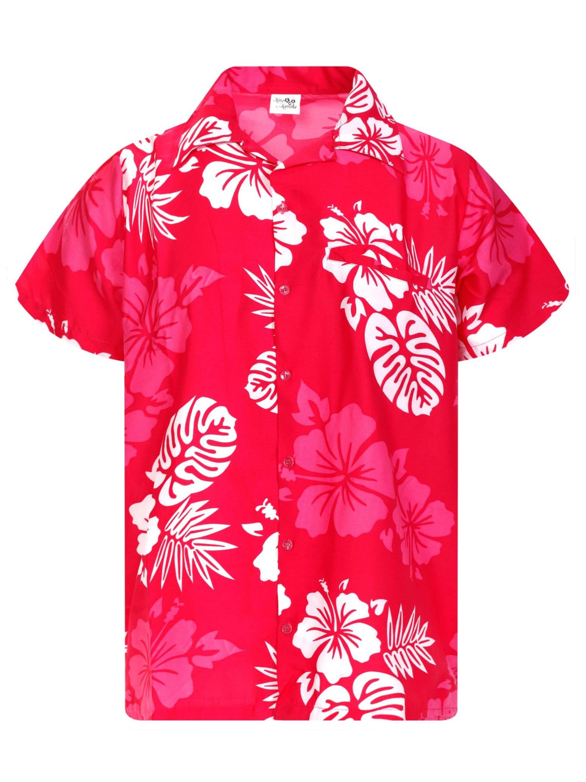 King Kameha Shirt 'Mono Hibiscus'‌‌ in Pink: Vorderseite
