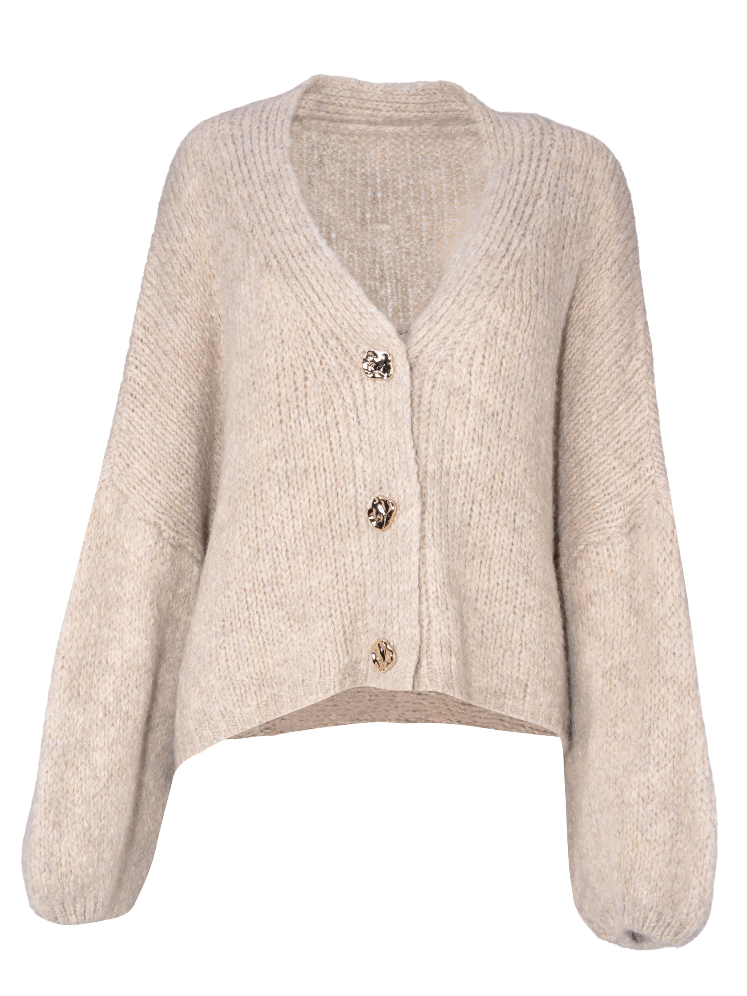 Cardigan oversize 'Jojo' Seasons of April en beige : devant